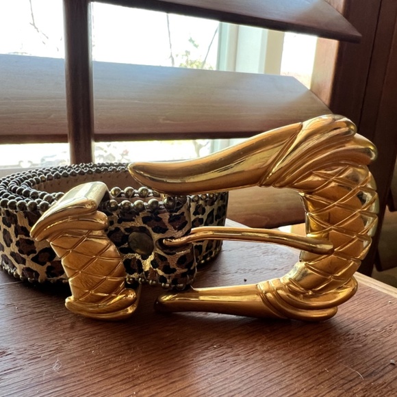 Genuine leather leopard print Belts by Simon - Picture 3 of 3